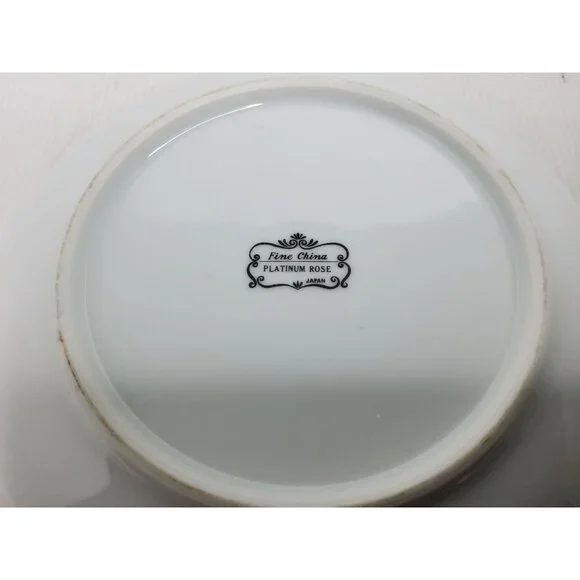 Vintage Platinum Rose Japanese Fine China Serving Bowl 9" - Picture 4 of 4